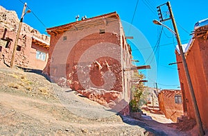 The hilly streets of historic Abyaneh village