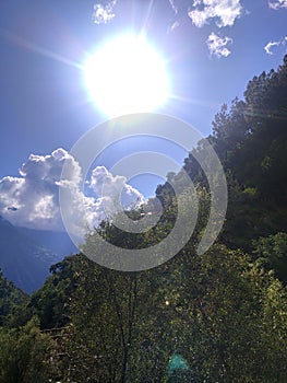 Himachal Pradesh beautiful villl sun lite photo