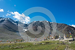 Kunzum Pass Kunzum La in Lahaul and Spiti, Himachal Pradesh, India.