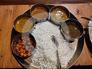 Himachali dham thali ,traditional food.