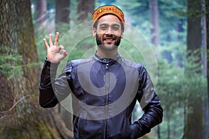 himachali young man Portrait watching camera