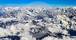 Himalaya Everest mountain range panorama photo