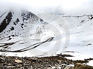 Himalaya mountain range between Leh and Diskit
