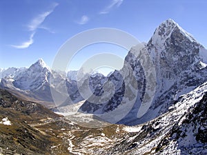 Himalaya Mountains On Mount Everest Base Camp Trek In Nepal photo