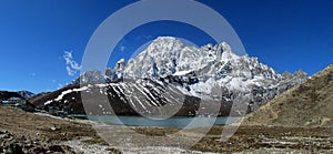 Himalaya mountains and lake panorama beautiful scenery