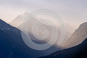 Himalaya Mountains in the Morning Light