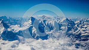 Himalaya mountains and Mount Qomolangma