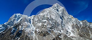 Himalaya mountains panorama on EBC Everest Base Camp trek hiking in Nepal