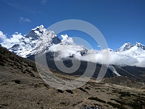 Himalaya. Nepal life. Treking in Nepal. Trail to Everest. Hiking in Nepal photo