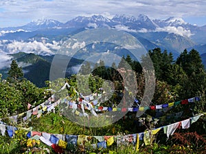 Himalayas Shrouded in Clouds from Poon Hill, Nepal
