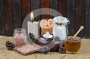 Himalayan crystals rock salt spa scrubs.