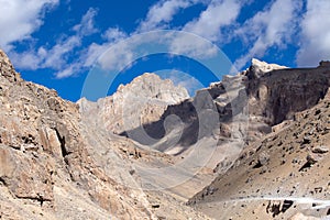 Himalayan landscape along Manali-Leh highway. Himachal Pradesh, India