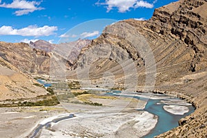 Himalayan landscape along Manali-Leh highway. Himachal Pradesh, India