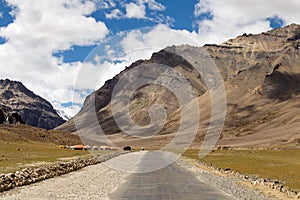 Himalayan landscape along Manali-Leh highway. Himachal Pradesh, India