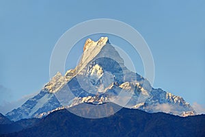 Himalayan mountain peak during sunrise