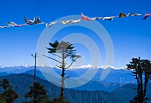 Himalayan mountain range in Bhutan