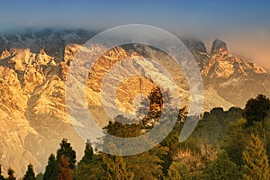 Himalayan mountain range at Ravangla, Sikkim