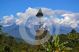 Himalayan mountain range with snowy peaks from Sikkim