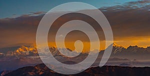 Himalayan Mountain range Sunrise time