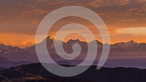 Himalayan Mountain range Sunrise time
