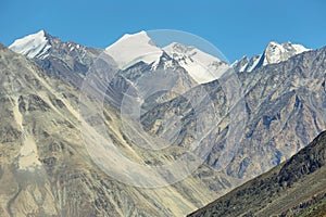 Himalayan mountains from Diskit gompa, Nubra valley, Ladakh, India