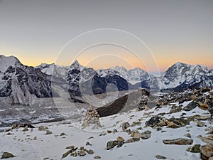 Himalayan mountains in the early morning