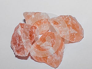 Himalayan pink rock salt .Healthy food ingredient full of minerals.