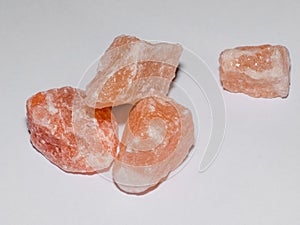 Himalayan pink rock salt .Healthy food ingredient full of minerals.