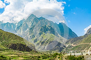 The Himalayan region in Badrinath, North India photo