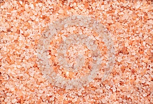 Himalayan salt, coarse crystals, table salt, from above