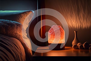 Himalayan Salt Lamp Bedroom Setup Concept