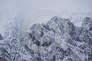 Himalayan Snowy Ridgeline in the Fog