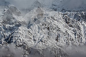 Himalayan Snowy Textures in the Fog