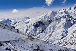 Himalayas – beautiful iconic landscape picture of the highest mountains in the World covered by the snow