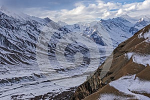 Himalayas – beautiful iconic landscape picture of the highest mountains in the World covered by the snow