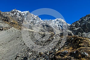 Himalayas Everest base camp trek valley views, EBC Nepal