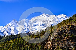 Himalayas mountain peak view Annapurna II photo