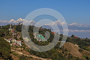 Himalayas mountains in the background of Nagarkot