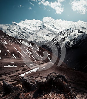 Himalayas mountains during sunny day. Annapurna