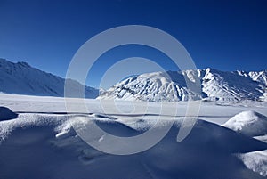 Himalayas mountains in winter photo