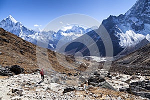 Himalayas,Nepal- cirka November, 2017:Spectacular way to Everest base camp, Khumbu valley, Sagarmatha national park, Nepalese hima