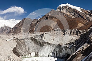 Himalayas and Ngozumba glacier.