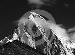 Himalayas at night. Mt. Pumori . Everest region, Nepal