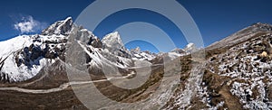 Himalayas panorama with Cholatse and Taboche peaks