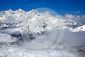 Himalayas peaks in Muktinath valley