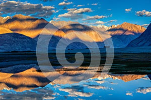 Himalayas on sunset, Nubra valley, Ladakh, India