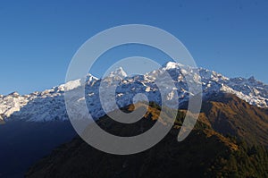 Himalchuli and boudha himal from Gorkha Nepal photo