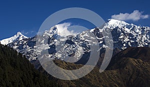 Himalchuli and boudha himal from Gorkha Nepal. photo