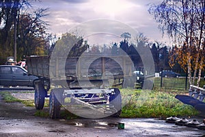 hindcarriage at autumn rain background