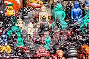 Hindu and Buddhist gods arranged together